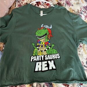 CROPPED Party Saurus Rex T-Shirt - Green